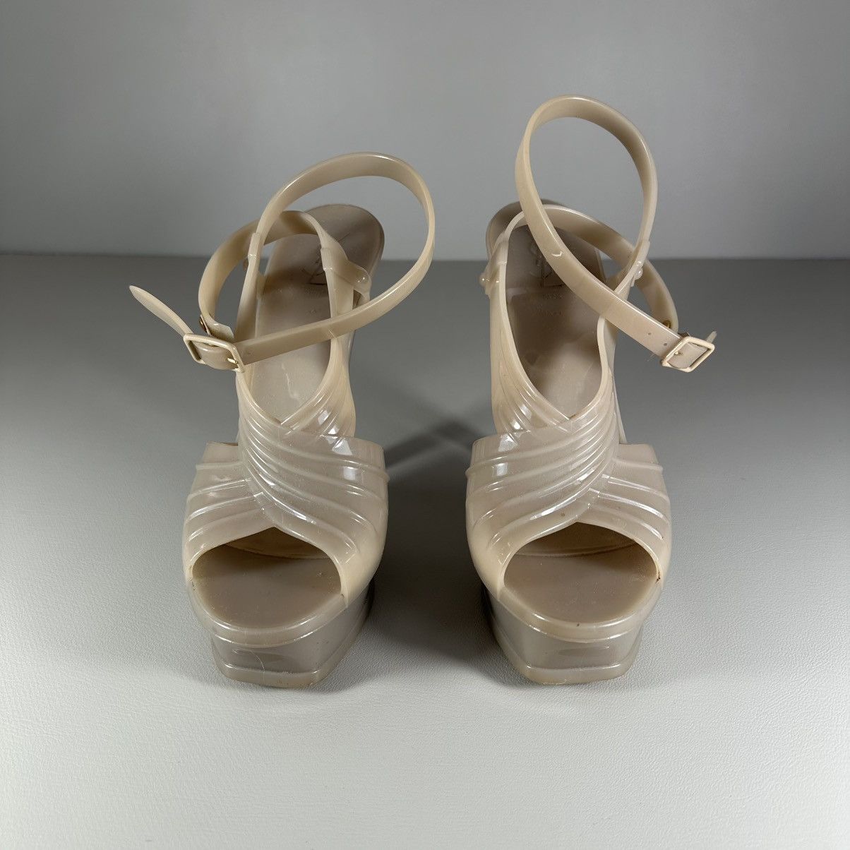 Yves Saint Laurent YSL Yves Saint Laurent Platform Heeled Rubber Sandals Size US 9 / IT 39 - 4 Thumbnail