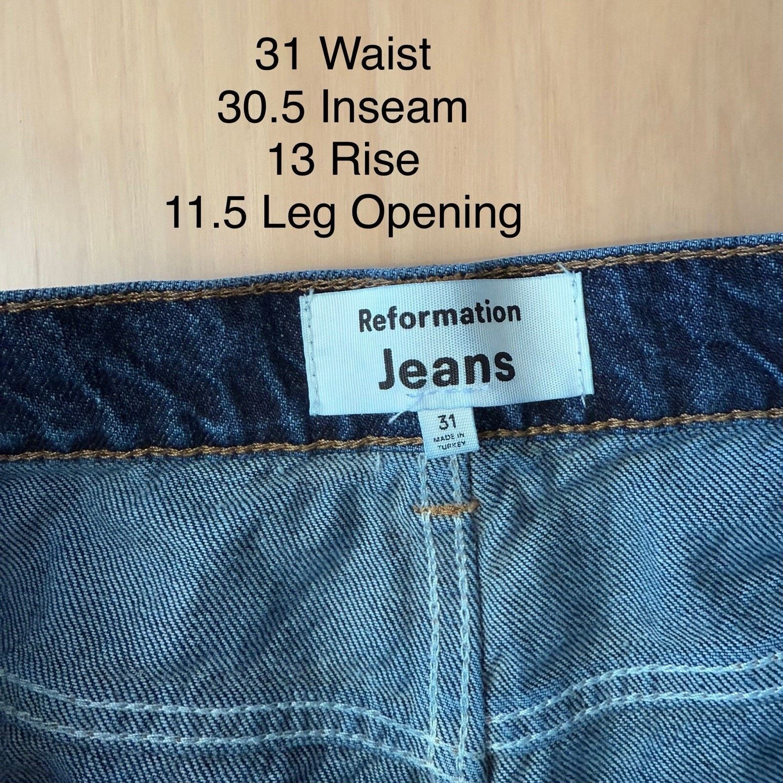 Reformation Reformation Miami Pleated Trouser Jeans Women's 31 Dark Wash Size 31" - 5 Thumbnail