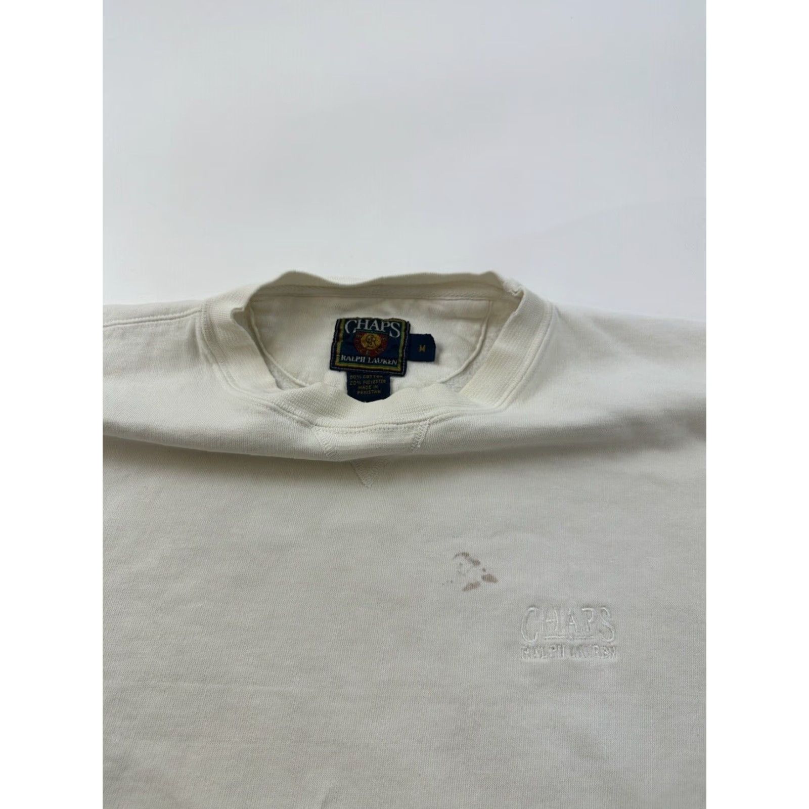 Chaps VINTAGE Chaps Ralph Lauren Crew Neck Sweatshirt Mens Medium White Size US M / EU 48-50 / 2 - 7 Thumbnail