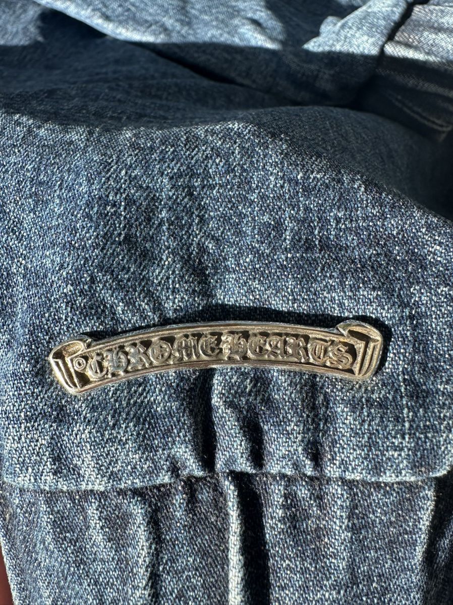 Chrome Hearts chrome hearts denim half zip hoodie w triple patches Size US XL / EU 56 / 4 - 3 Thumbnail