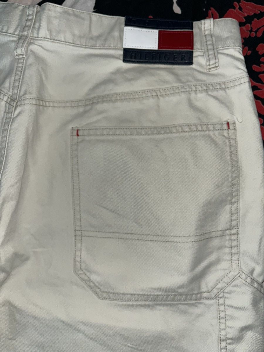 Tommy Hilfiger Crazy Y2K Baggy Skater Stash Pocket Cream Carpenter Shorts Size US 36 / EU 52 - 5 Thumbnail