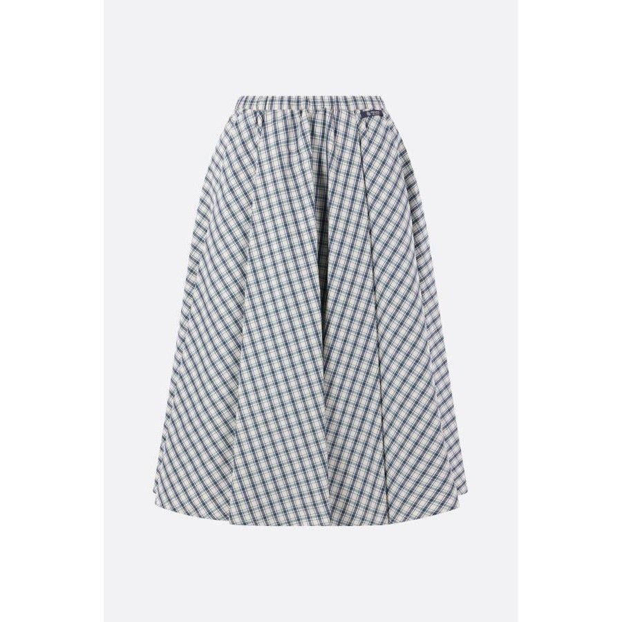 Prada PRADA Blue Check Chambray Circle Skirt New & Authentic (Wome Size 27" / US 4 / IT 40 - 1 Thumbnail