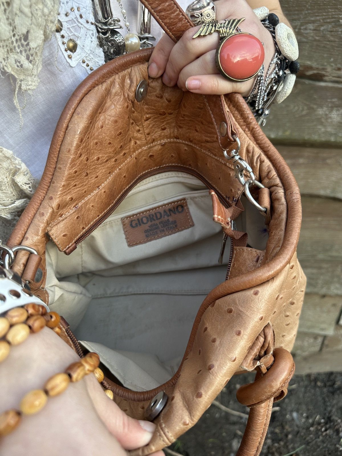 Vintage Vintage light brown leather shoulder bag Size ONE SIZE - 5 Thumbnail