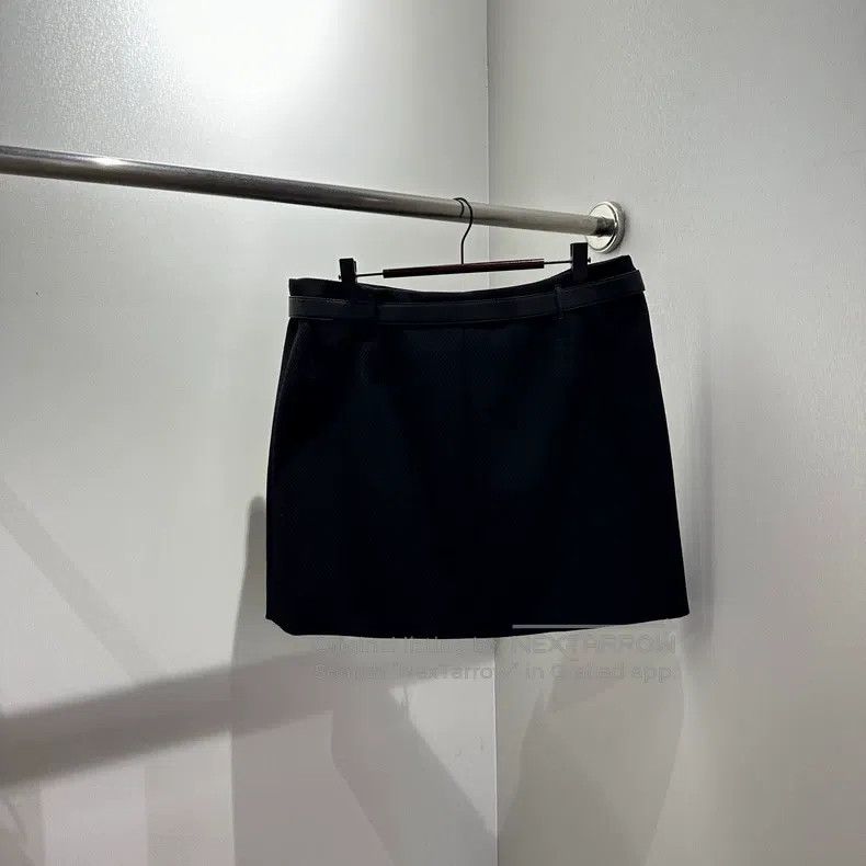 Hermes Hermes Leather strap decoration half skirt Size 26" / US 2 / IT 38 - 2 Thumbnail