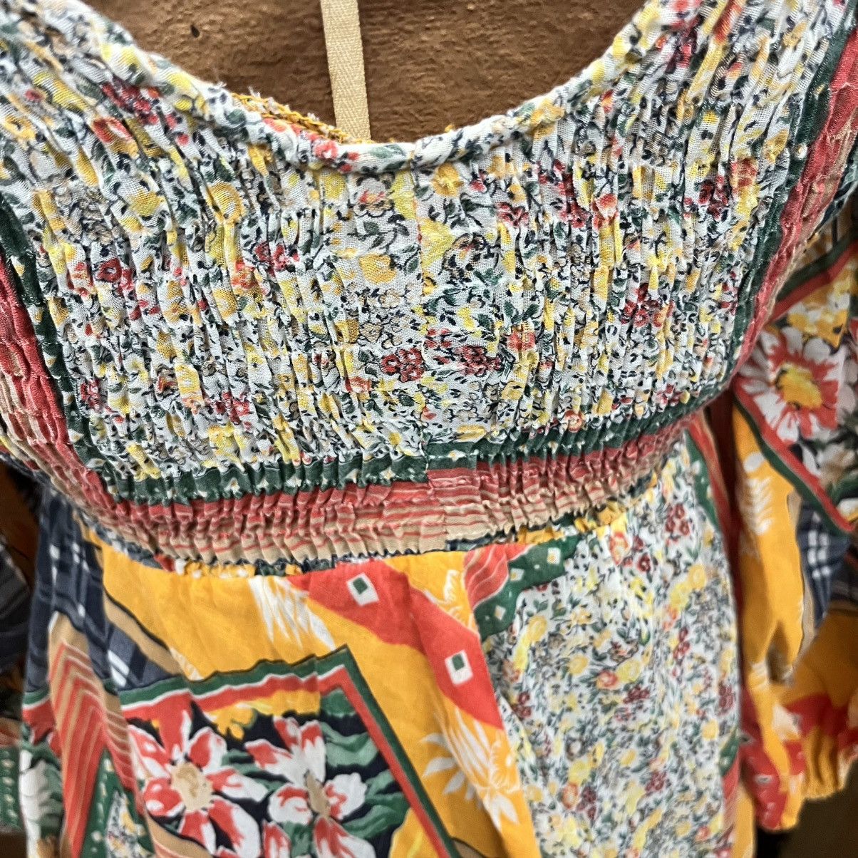 Vintage 1970s Roberta California Patchwork Maxi Dress Size S / US 4 / IT 40 - 8 Thumbnail