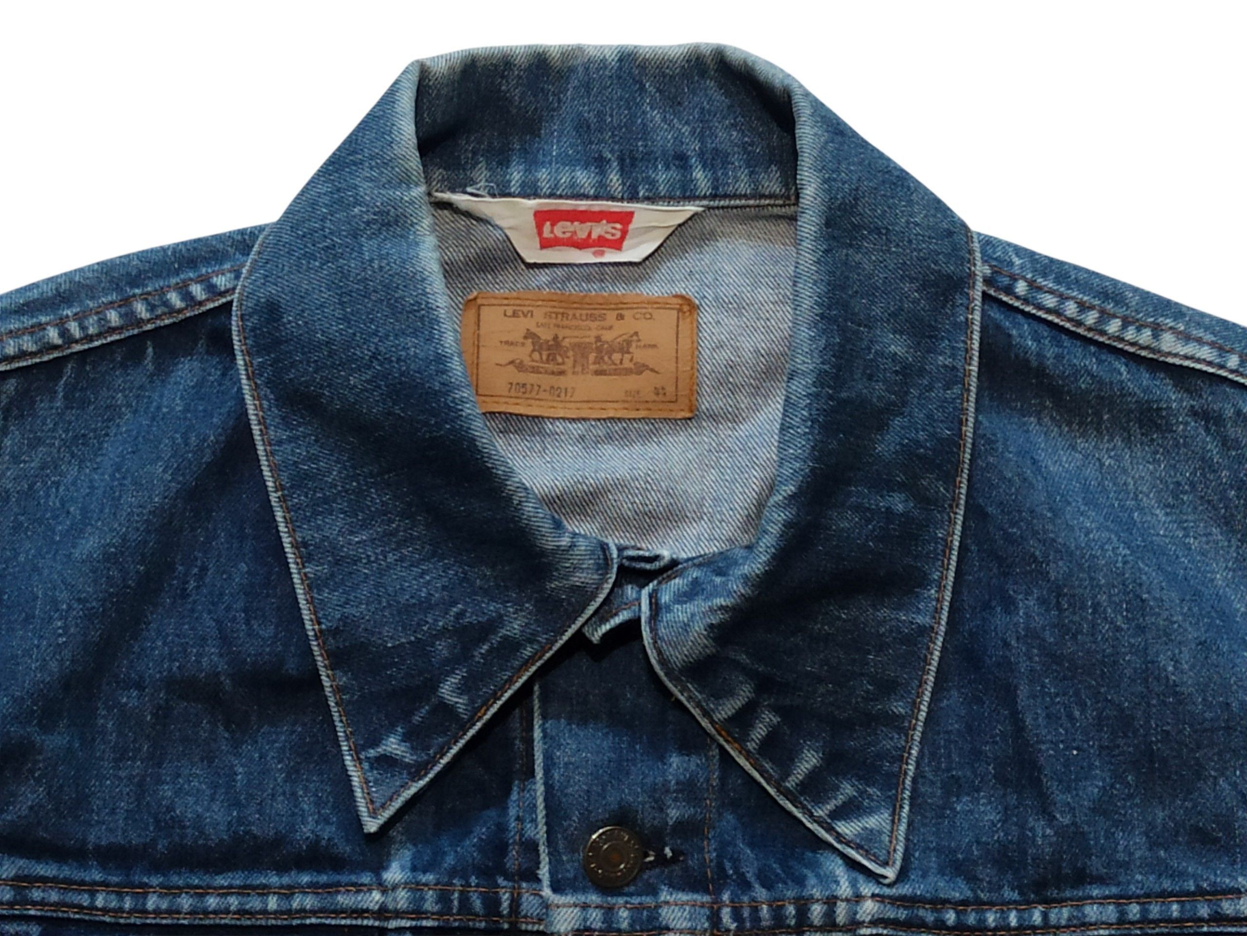 Levi's Rare 1977 Levi's 70577 Orange Tab Denim Jacket Boxy Size US L / EU 52-54 / 3 - 2 Thumbnail