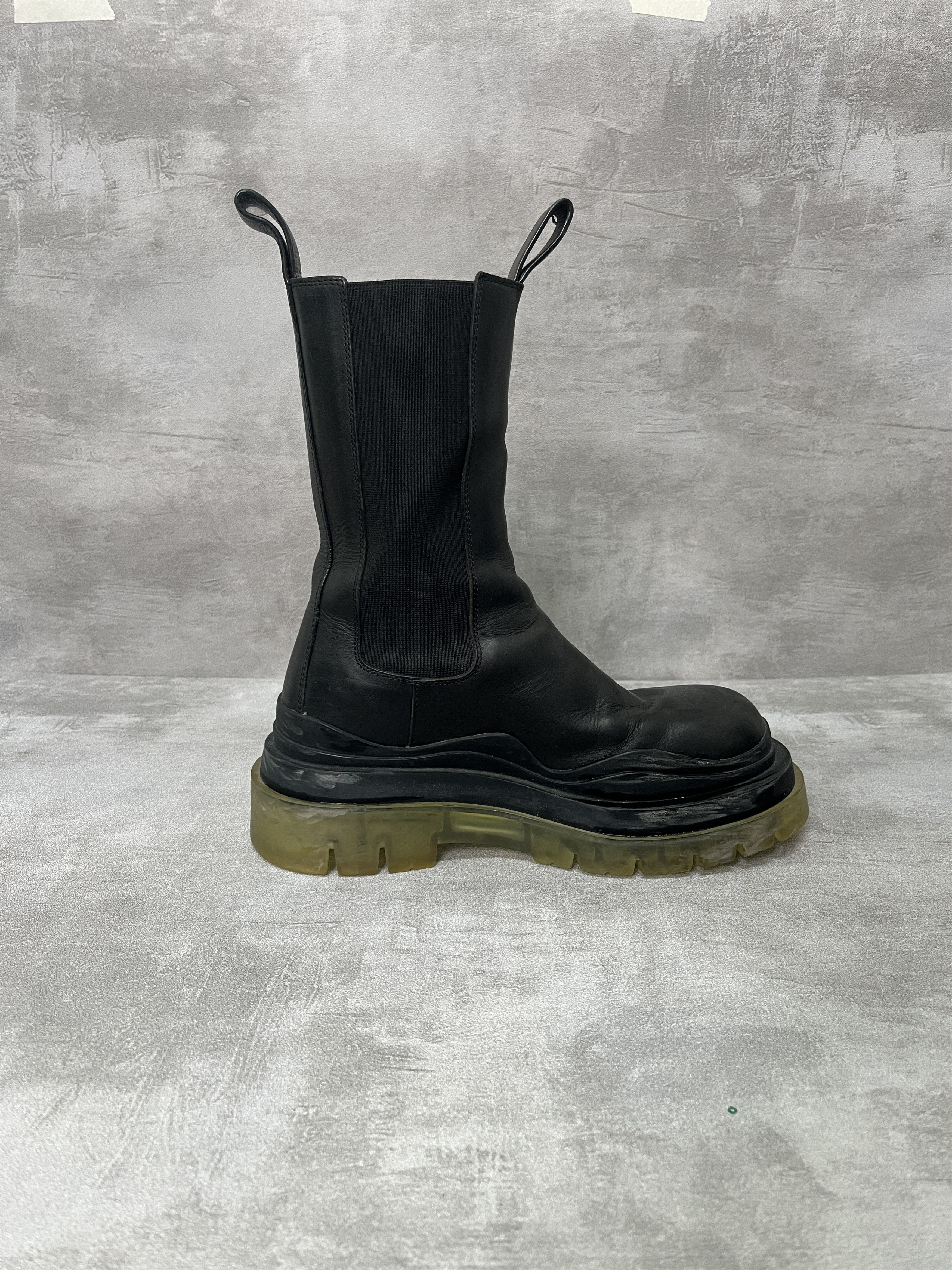 Bottega Veneta Bottega Veneta Black Tire Chelsea Leather Boots Size US 4.5 / IT 34.5 - 5 Thumbnail