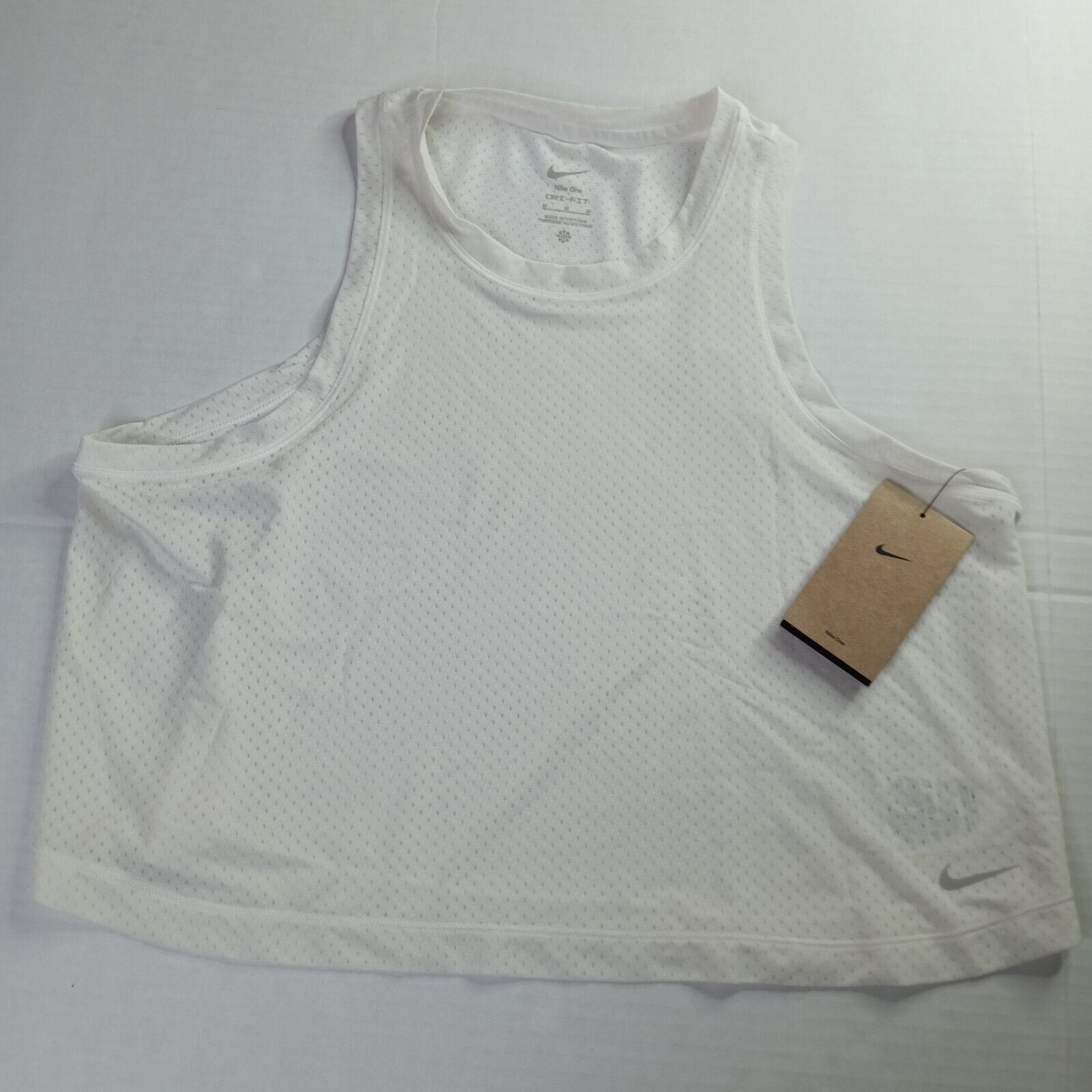 Nike Women's Nike Breathe Dri-FIT Cropped Tank Top Size M White Size M / US 6-8 / IT 42-44 - 1 Thumbnail