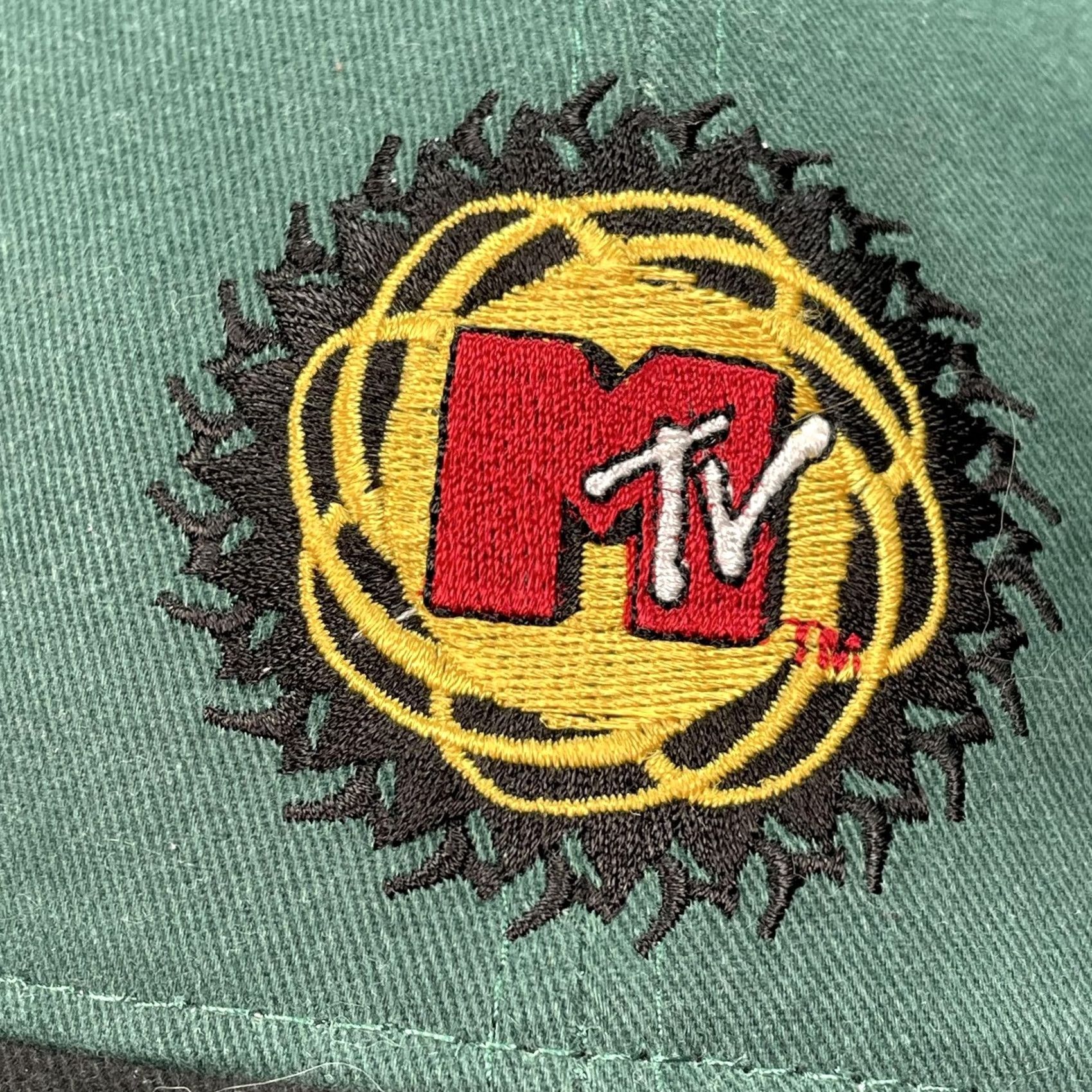Logo 7 MTV Hat Cap Strap Back Green Black Twill Embroidered Logo One Size Music Mens Baseball Cap Size ONE SIZE - 3 Thumbnail