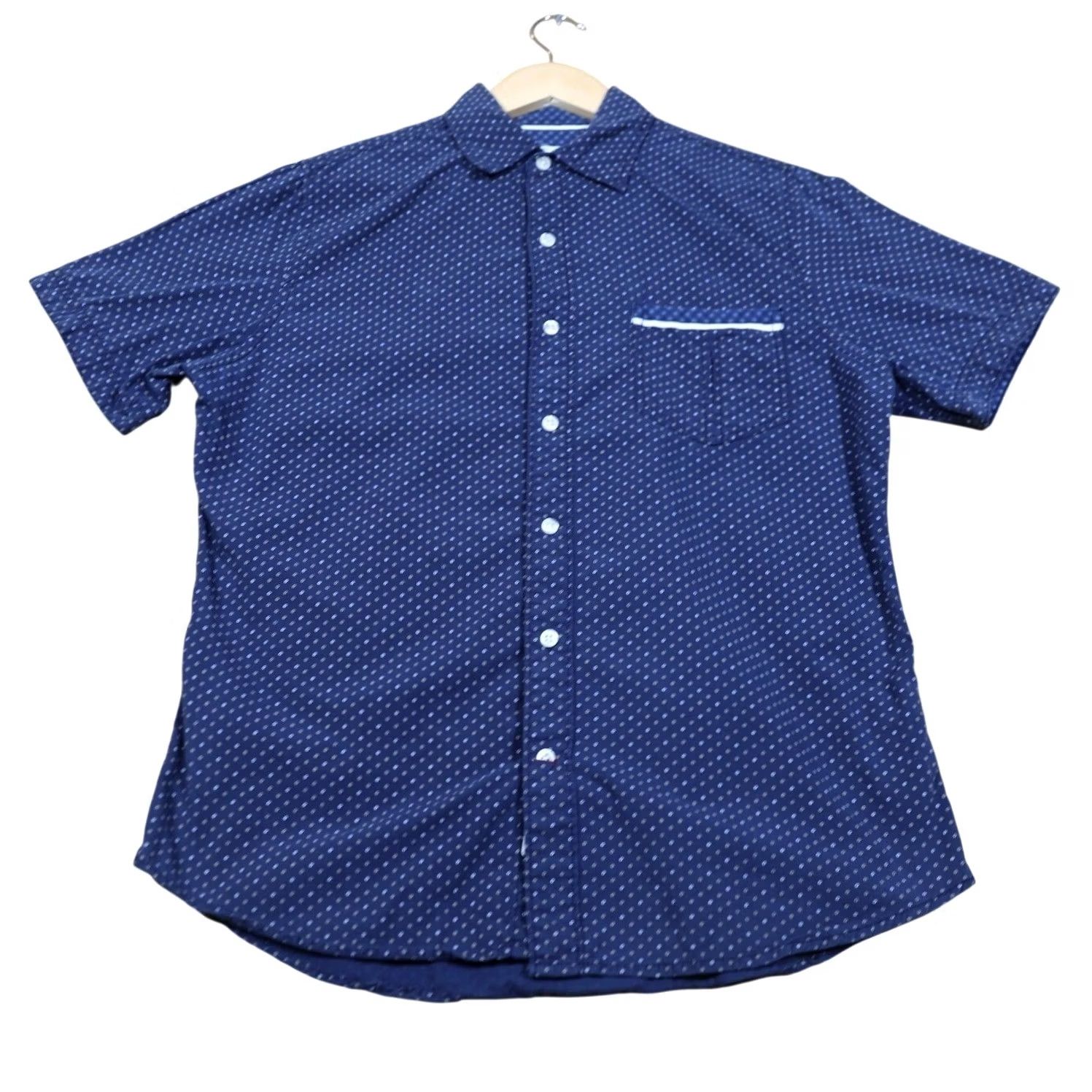 Alexander Julian Colours Alexander Julian Mens Small Dot Print Short Sleeve Button Down Shirt Size US S / EU 44-46 / 1 - 4 Thumbnail