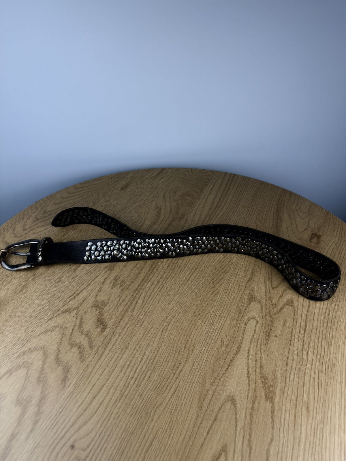 LIEBESKIND BERLIN Liebeskind Berlin Black Leather Studded Belt 90cm Size ONE SIZE - 6 Thumbnail