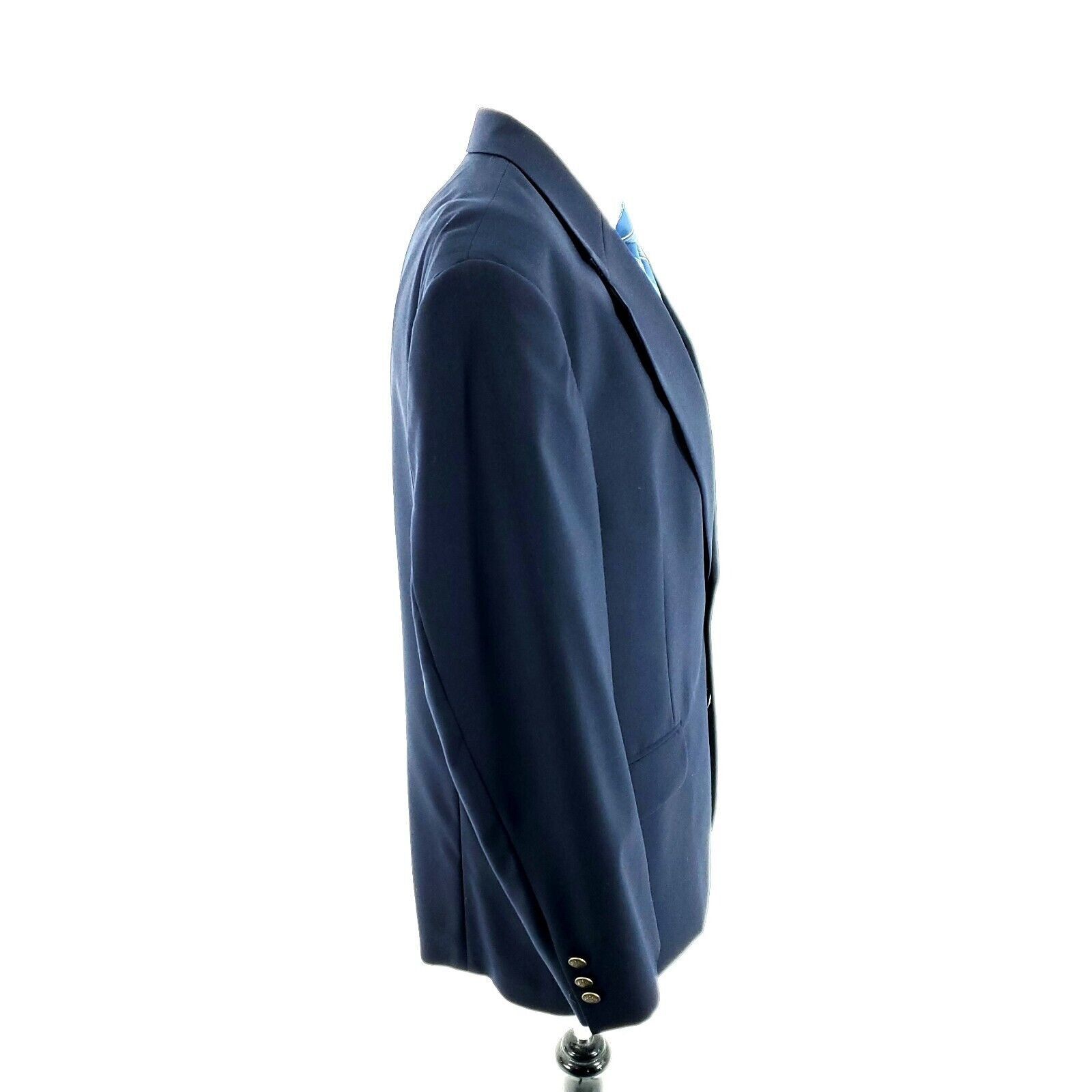 Oscar De La Renta Oscar De La Renta Wool 2 Bronze Button Blazer 42R Blue Tagge Size 42R - 7 Thumbnail