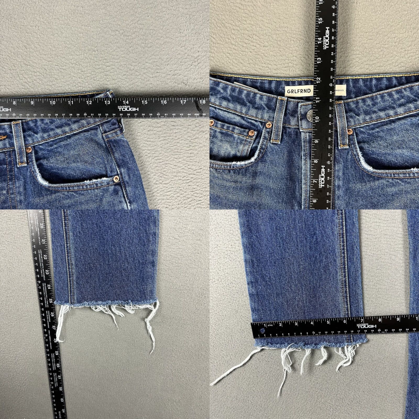 GRLFRND GRLFRND Jeans Womens 25 Blue Denim The Karolina High Rise Straight Crop Distress Shirts? Size 42" / US 20 - 9 Thumbnail