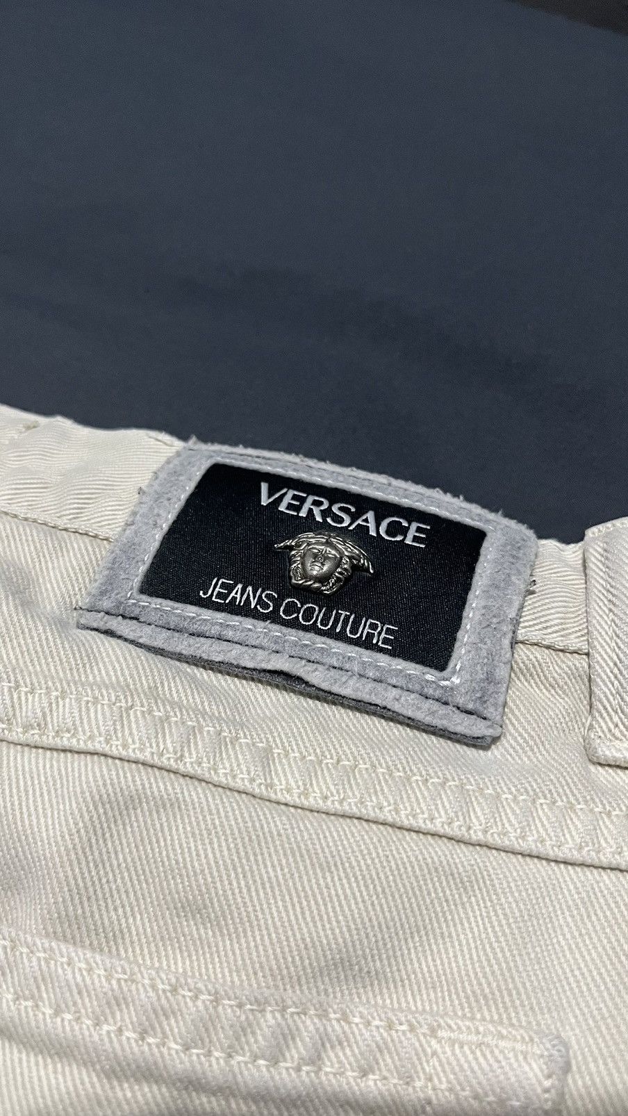 Versace Jeans Couture Vintage Versace Jeans Couture Ivory Denim Pants – Made Italy Size US 34 / EU 50 - 6 Thumbnail