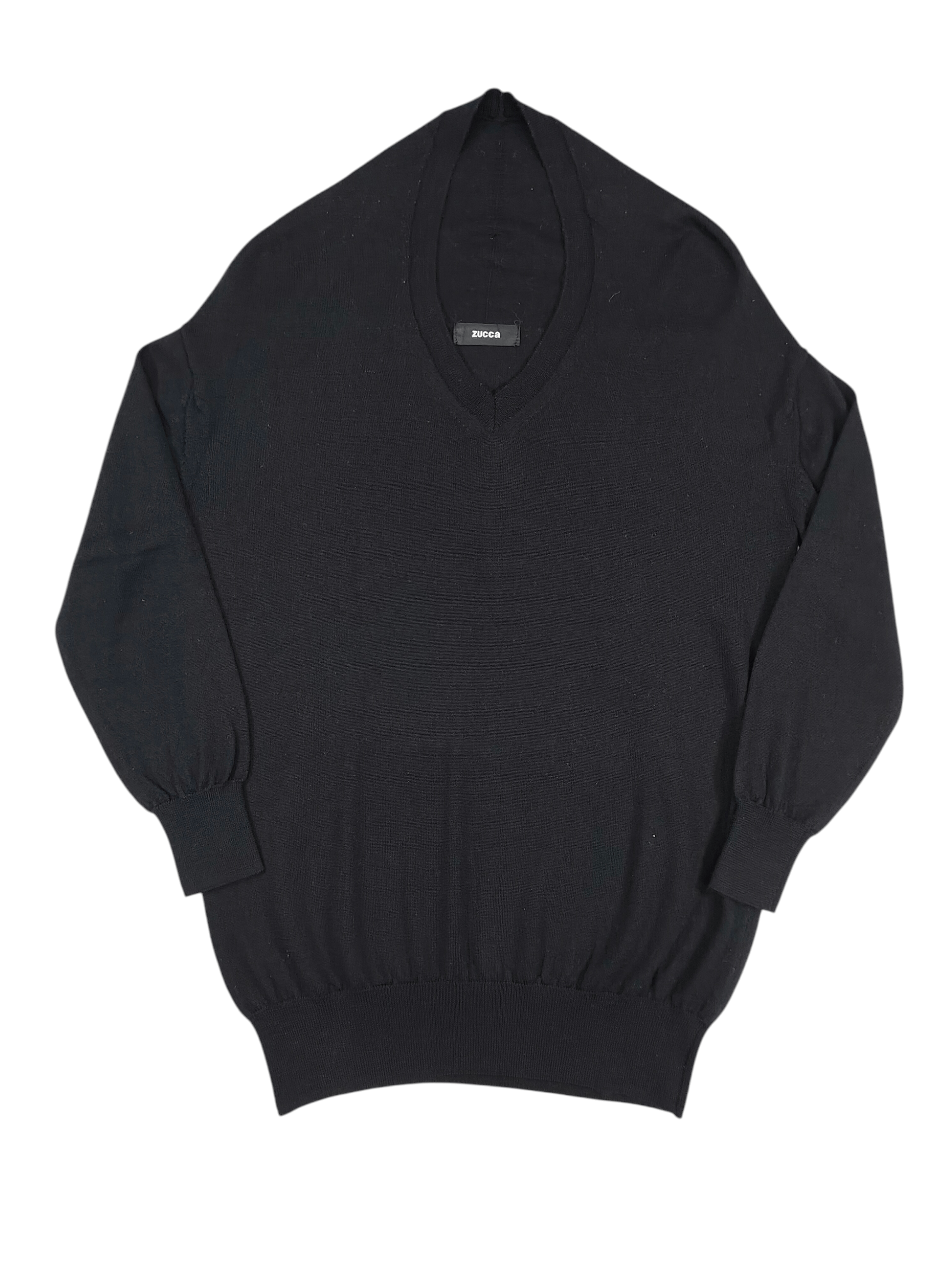 Zucca Zucca 🇯🇵 Minimalist Panel V-Neck Wool Knit Sweater Size US M / EU 48-50 / 2 - 1 Thumbnail