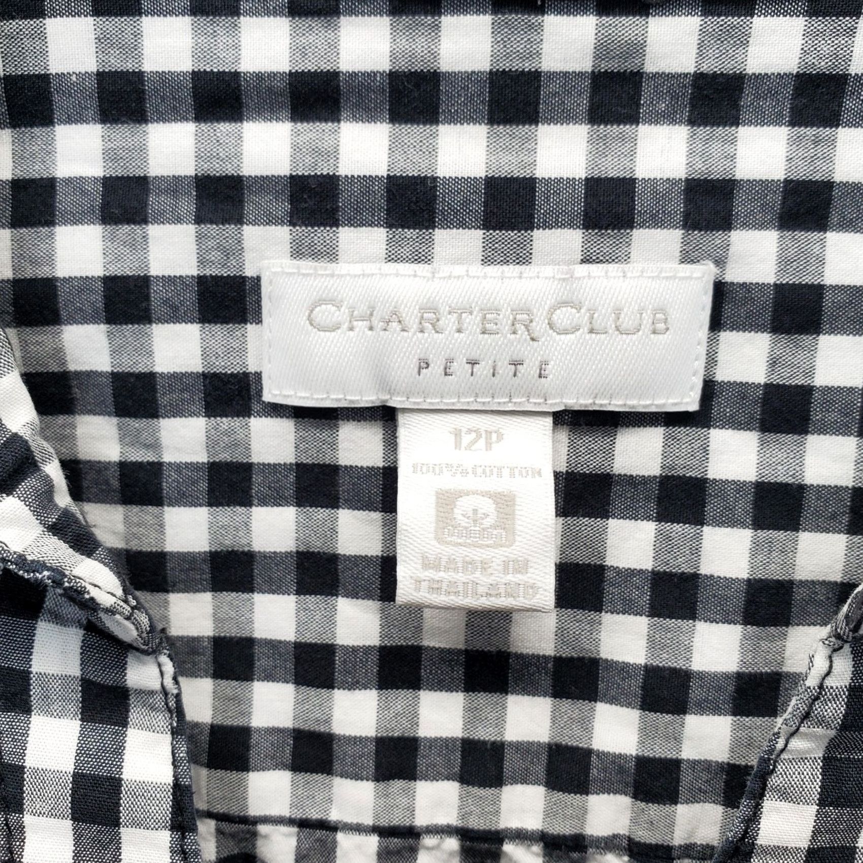 Charter Club Charter Club Shirt Womens Size 12P Multicolor Gingham Check Long Sleeve Button-Up Size XL / US 12-14 / IT 48-50 - 3 Thumbnail