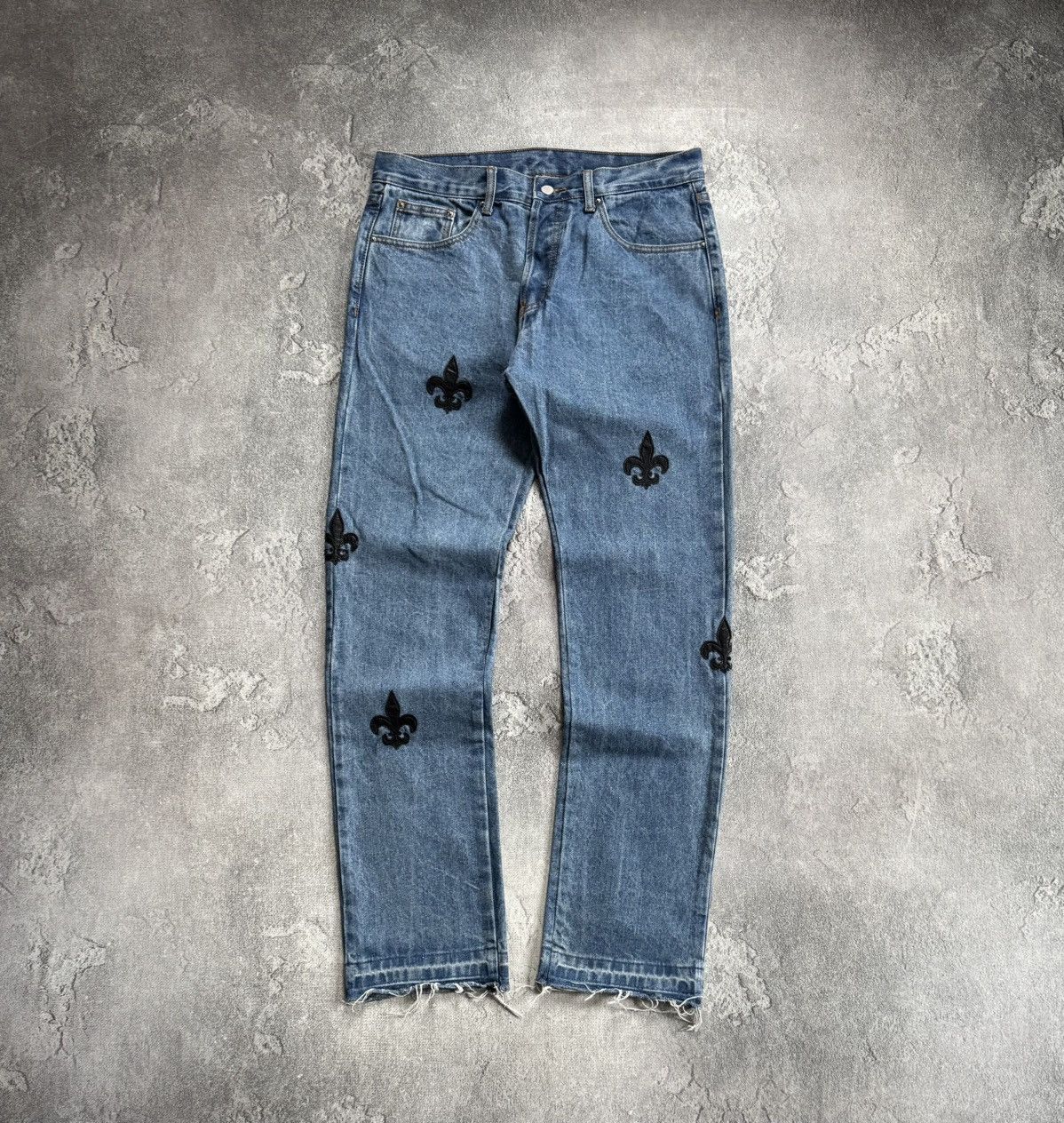 MNML MNML 34size blue denim pants jeans trousers leather inserts Size US 34 / EU 50 - 7 Thumbnail