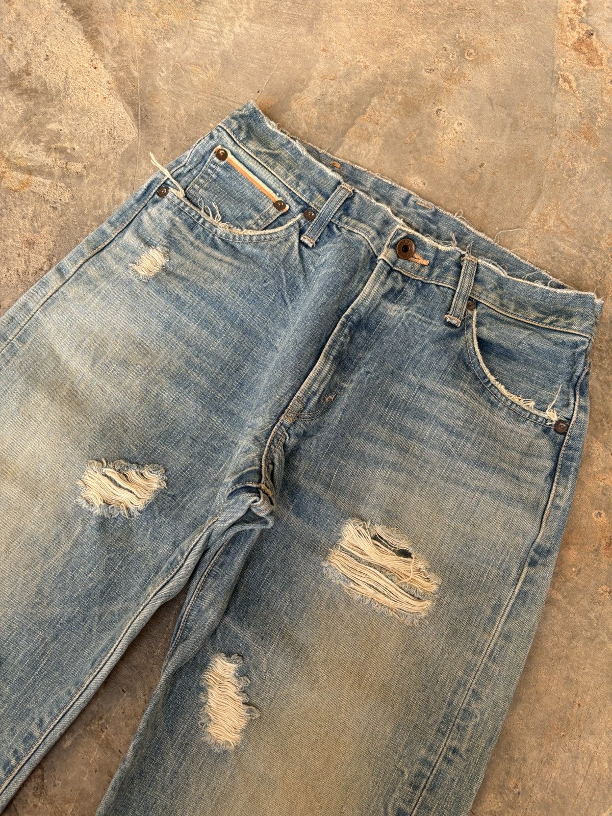 Edwin × Japanese Brand Vintage Distressed Edwin 505 Selvedge Denim Jeans Size US 29 - 5 Thumbnail