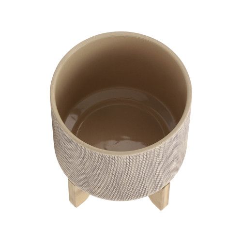 Designer × Homemade S/2 5/8" MESH PLANTER W/ STAND, TAN Size US L / EU 52-54 / 3 - 5 Thumbnail