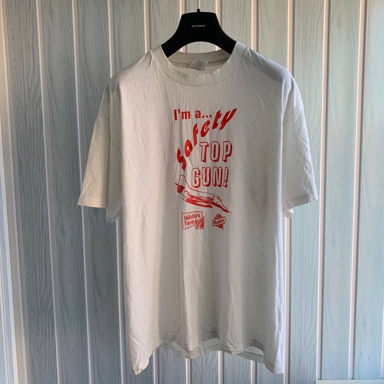 Vintage Vintage 1990 I`m A Safety Top Gun USA Hanes T-Shirt Size US M / EU 48-50 / 2 - 2 Thumbnail
