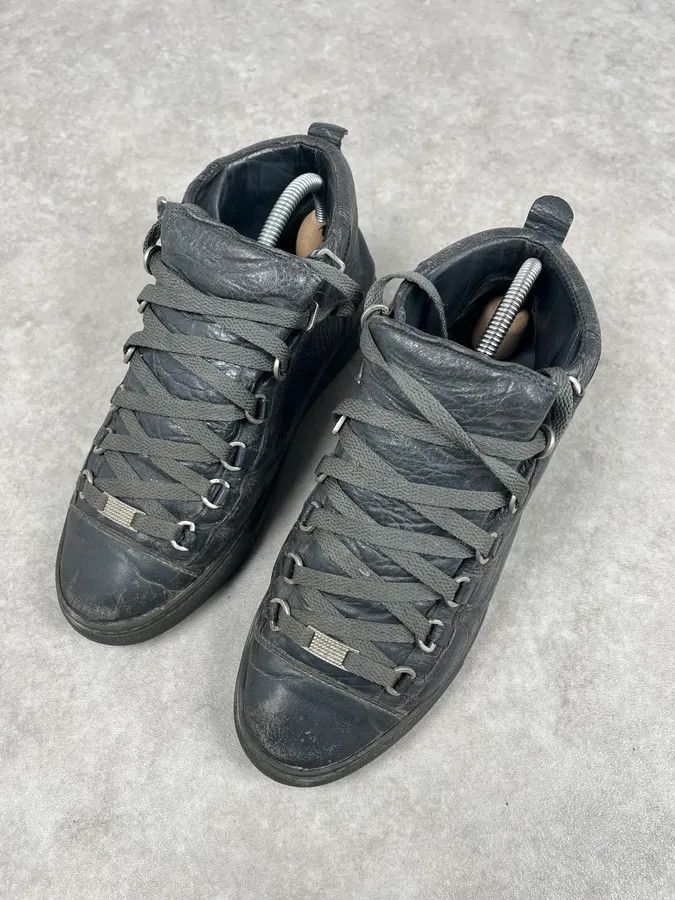 Balenciaga Balenciaga Arena Grey High Leather Sneakers Size US 8 / EU 41 - 4 Thumbnail
