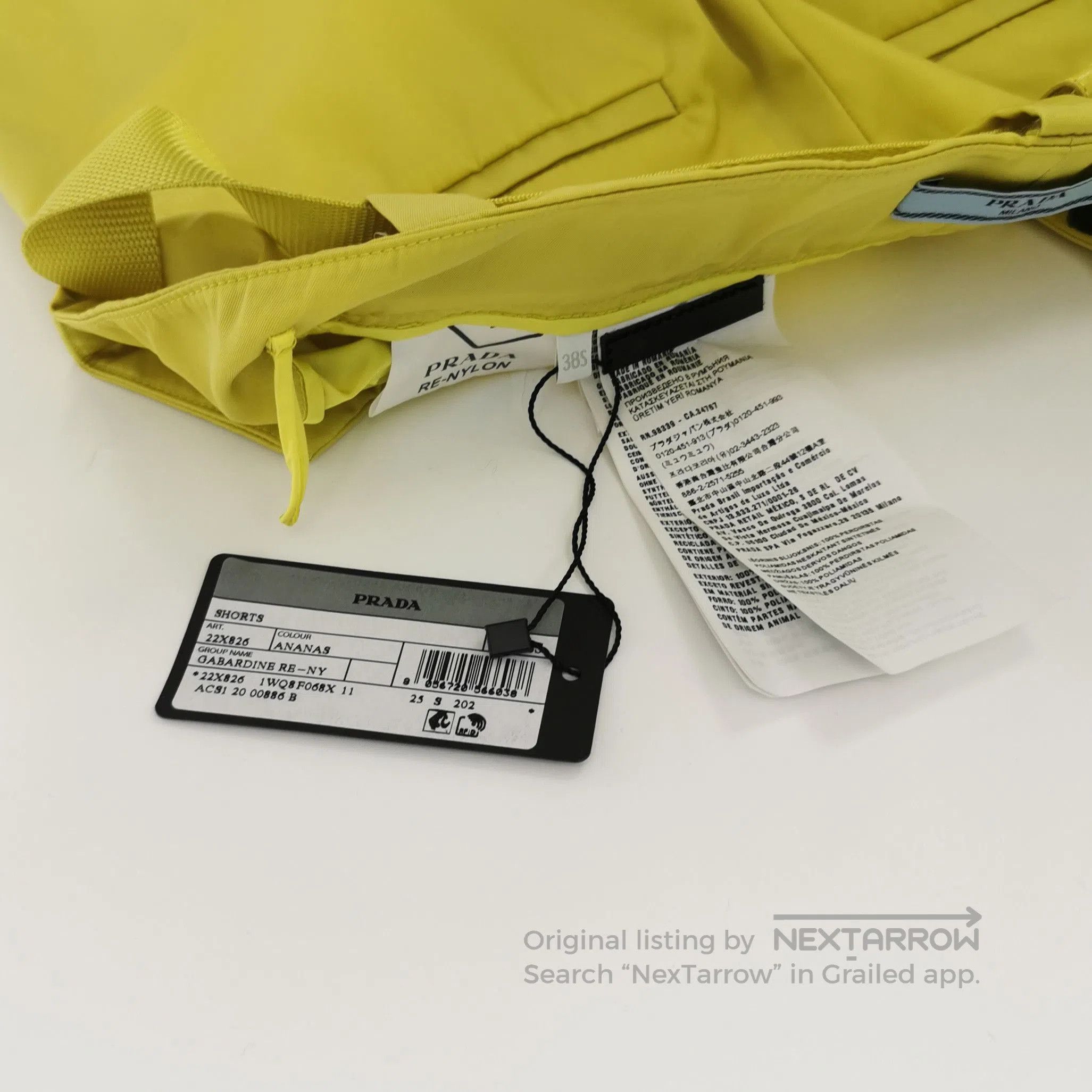 Prada Prada Yellow Belted Shorts with Pouch . Size 39" - 4 Thumbnail
