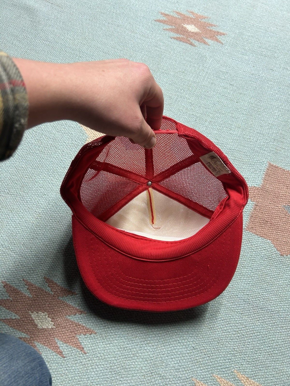 Vintage Vintage trucker hat blank crimson red SnapBack plain rope Size ONE SIZE - 6 Thumbnail