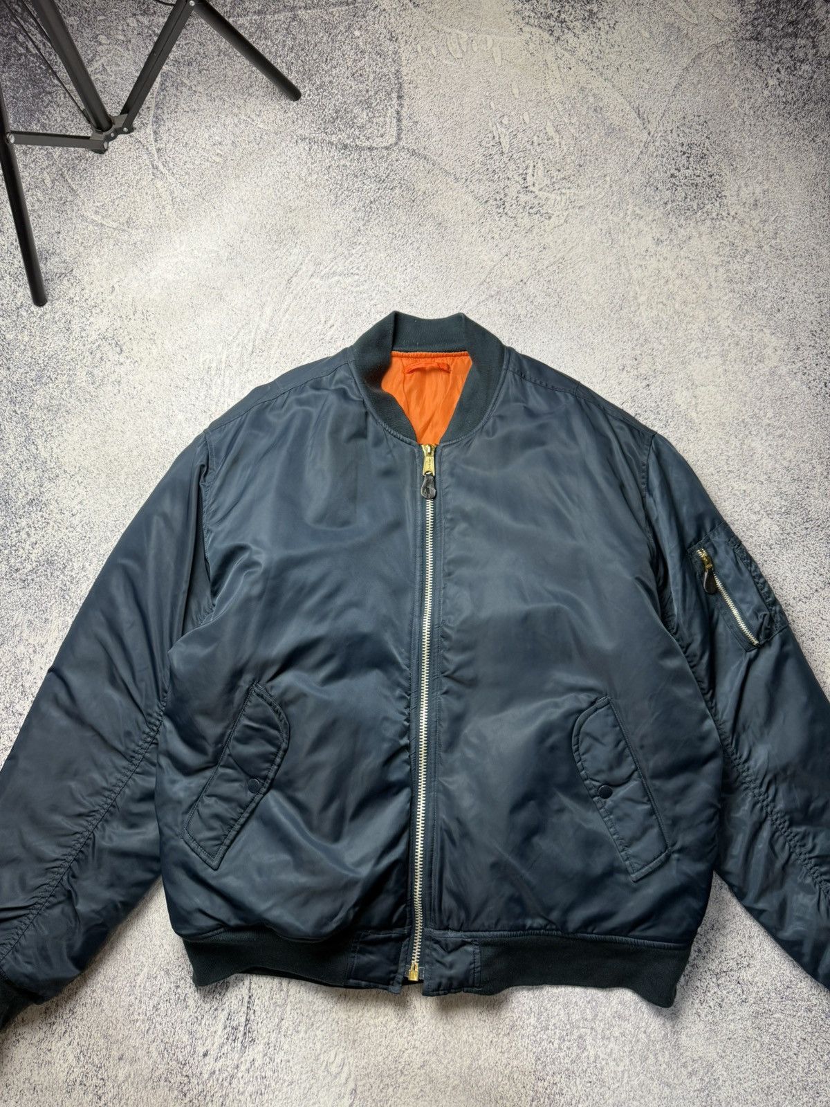 Alpha Industries Vintage Blue Reversible Bomber Jacket MA1 USA Y2K Size US XXL / EU 58 / 5 - 5 Thumbnail