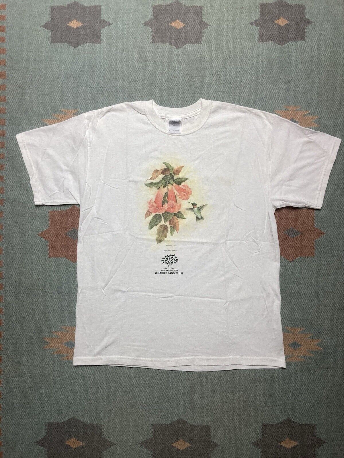 Vintage graphic t shirt flowers floral hummingbird humane society L Size L / US 10 / IT 46 - 1 Thumbnail
