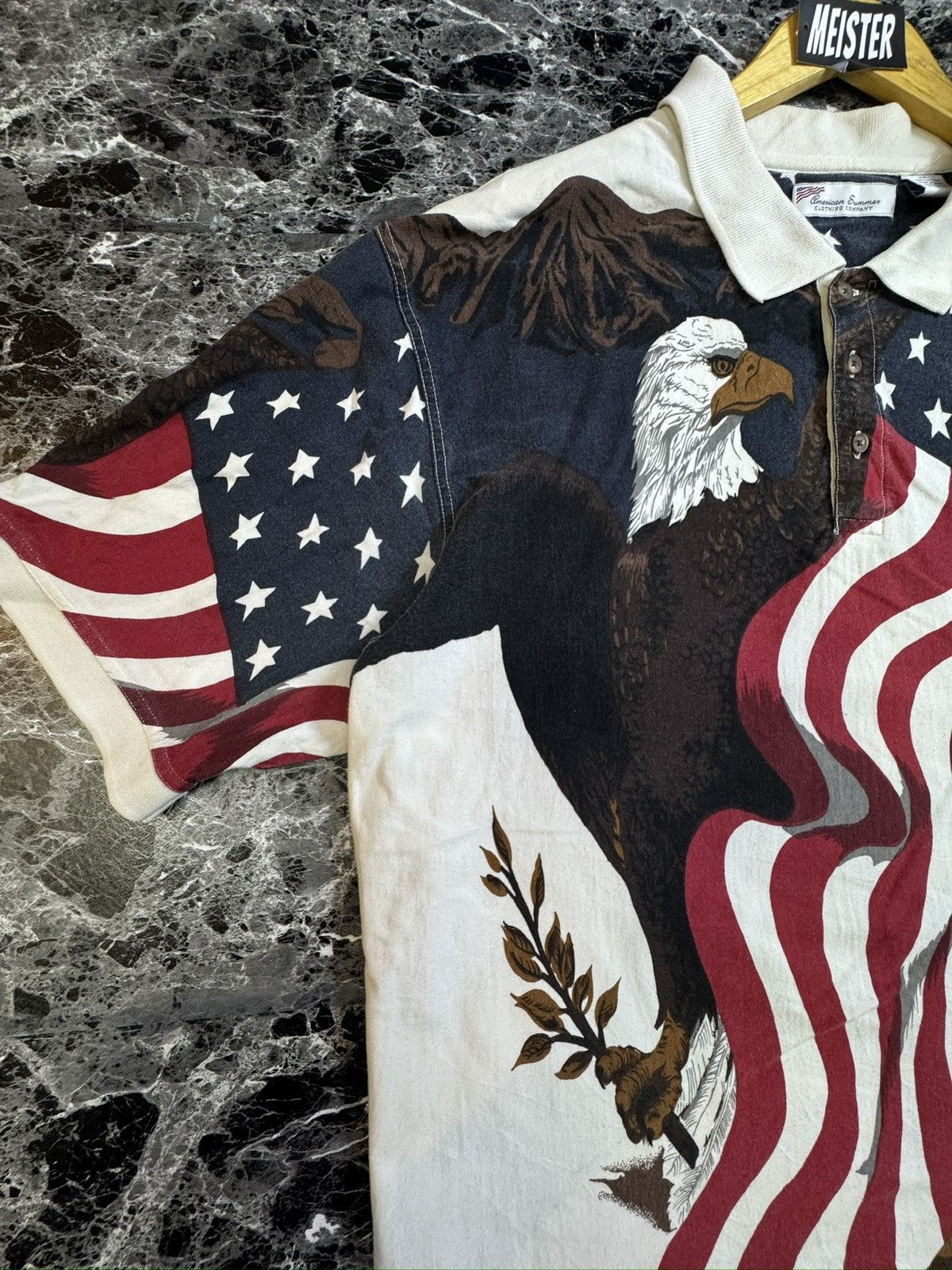 American Eagle Outfitters American Summer Overprint Polo Short Sleeve Shirt Size US XXL / EU 58 / 5 - 3 Thumbnail
