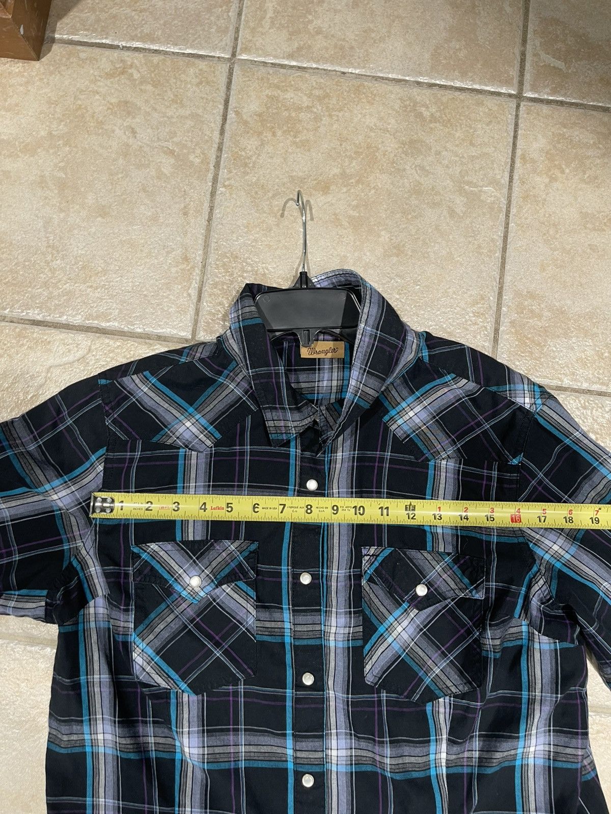 Wrangler Wrangler Western Plaid Snap Button Shirt Black & Turquoise Size US XL / EU 56 / 4 - 8 Thumbnail