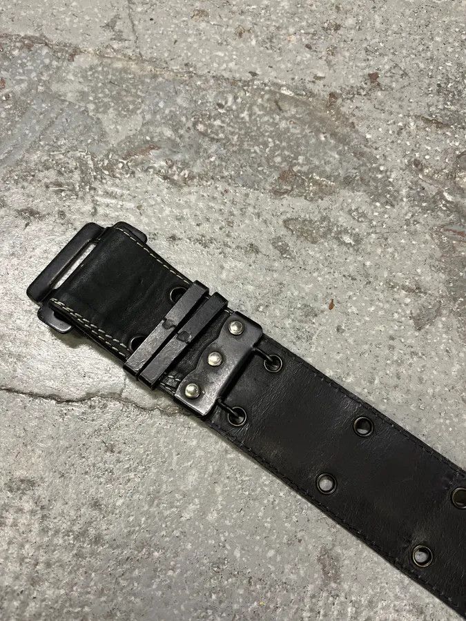 Vintage 2000s Plein Sud Black Patchwork Leather Belt Size ONE SIZE - 10 Thumbnail