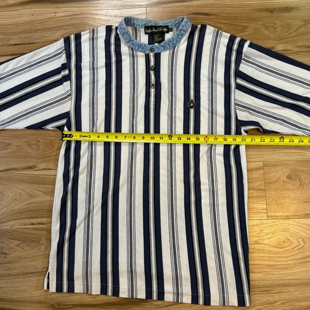 J Brand Knights of Round Table Men’s XL Striped Henley Shirt Size US XL / EU 56 / 4 - 3 Thumbnail