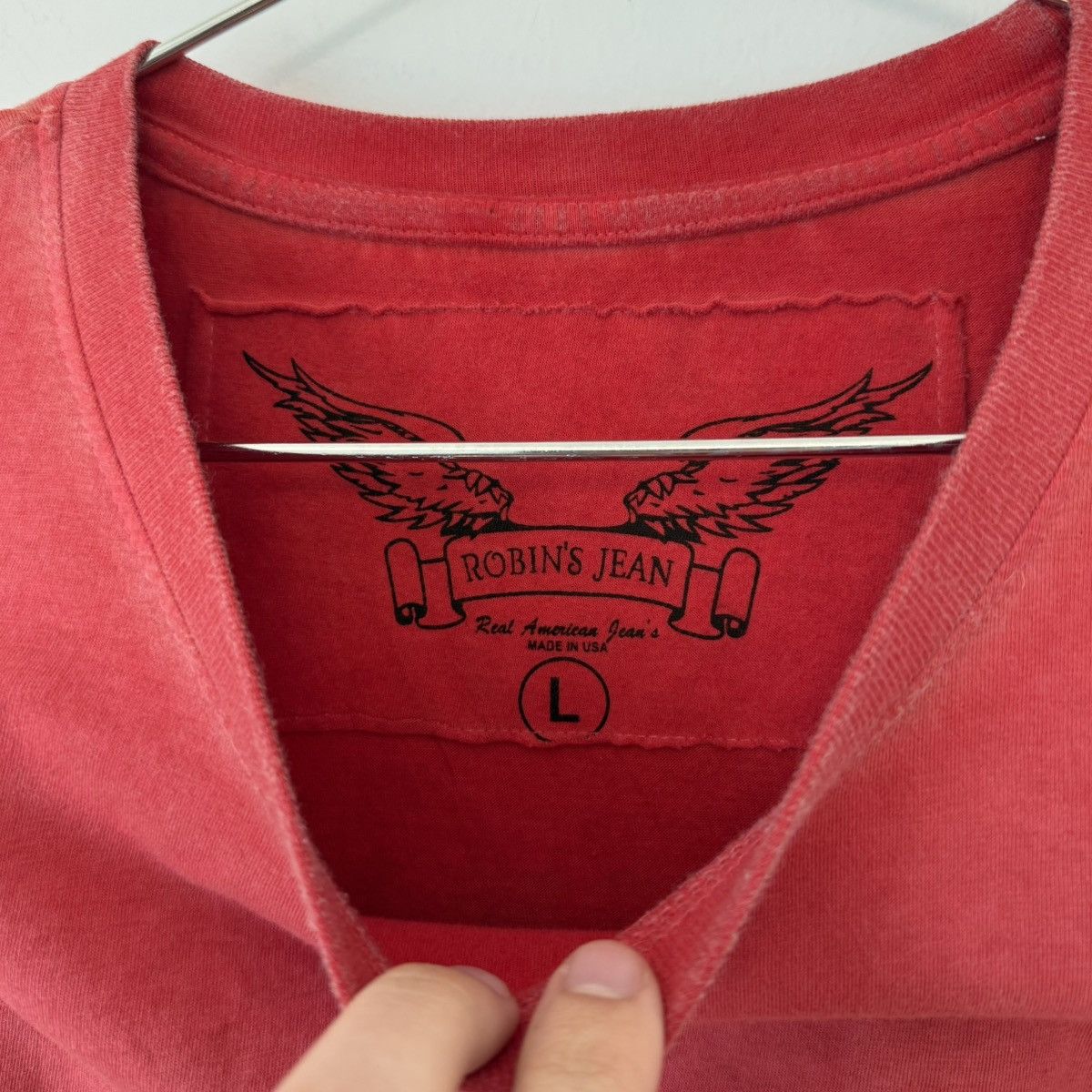Robins Jeans Robin’s Jean Faded Overdyed Wings Logo Cotton Road Tee Y2K Size US L / EU 52-54 / 3 - 4 Thumbnail