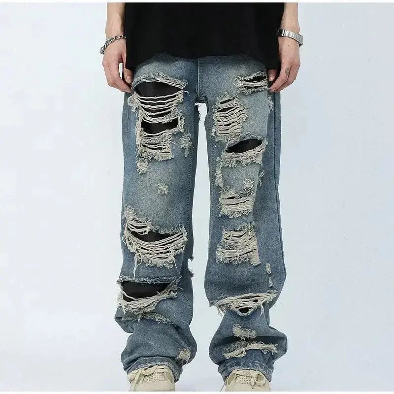 Japanese Brand Straight Hole Beggar Zipper Long Pants Men Size US 32 / EU 48 - 5 Thumbnail