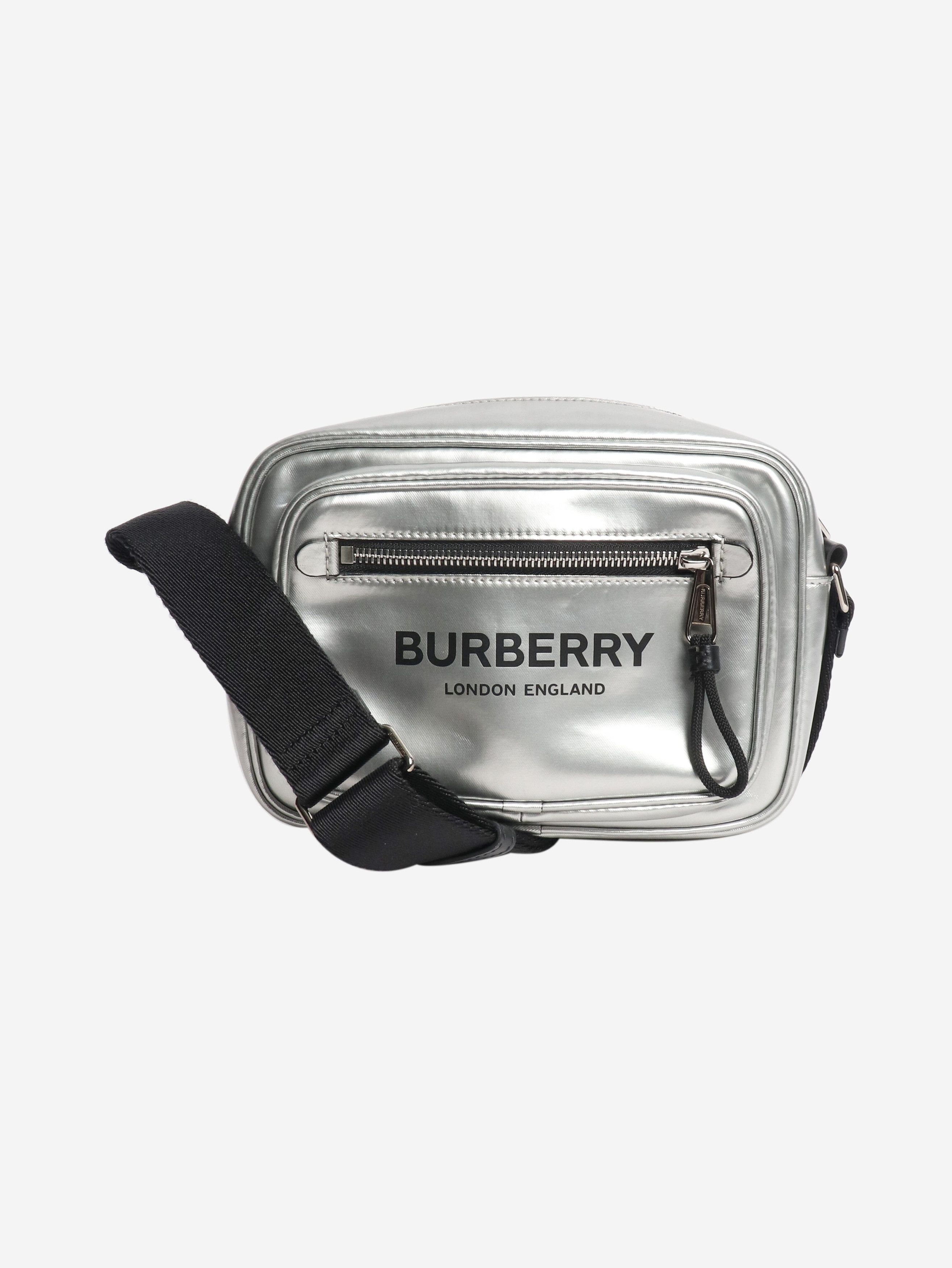 Burberry Silver metallic coated canvas shoulder bag Size ONE SIZE - 1 Thumbnail