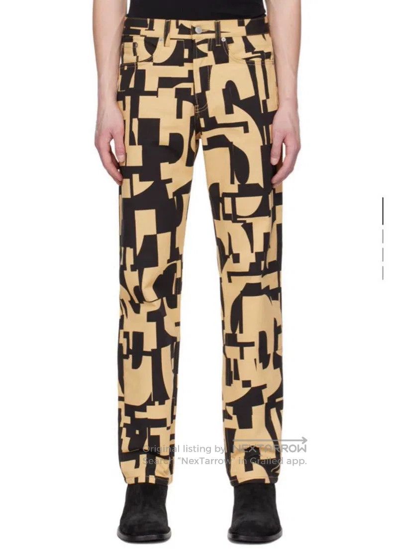 Dries Van Noten Yellow printed jeans