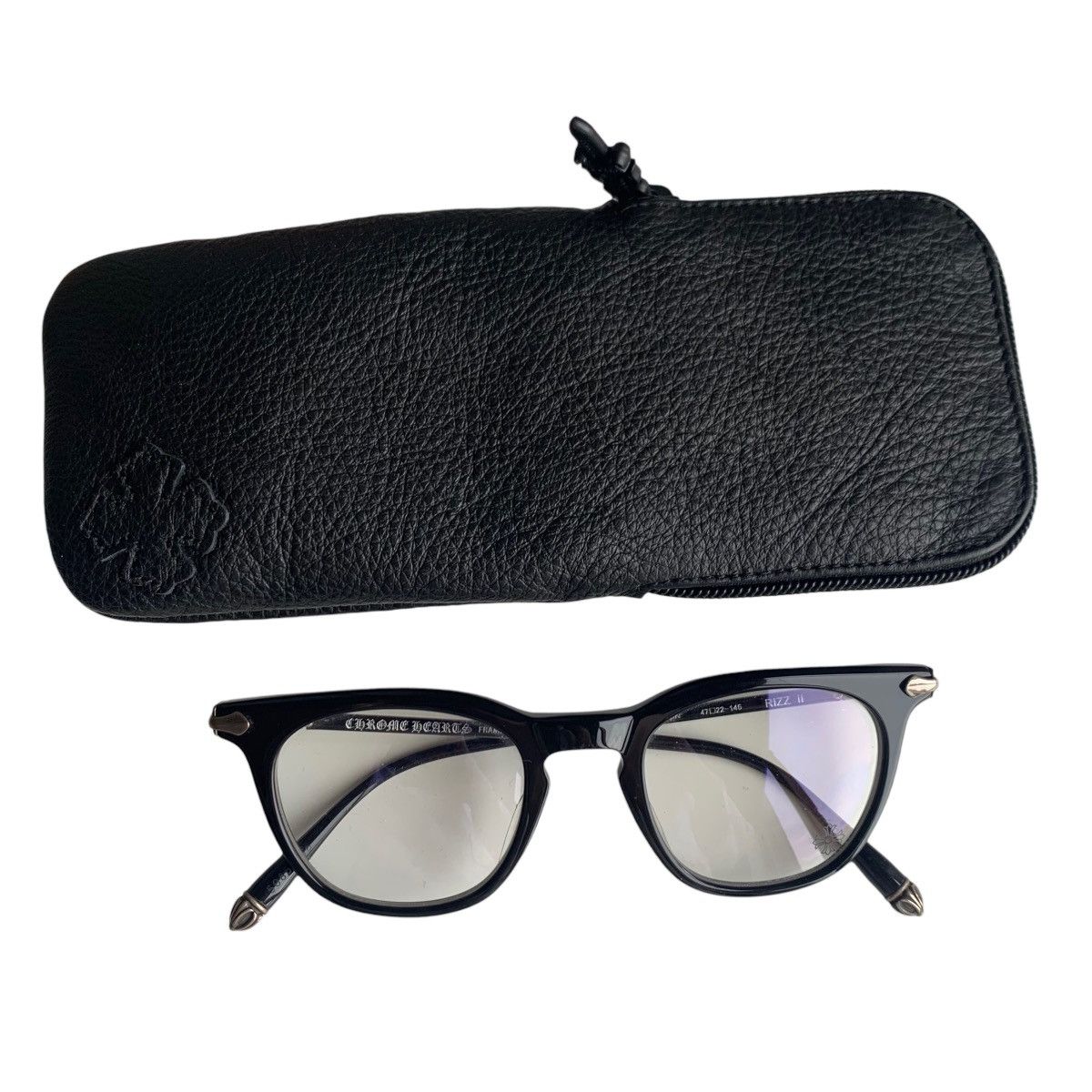 image of Chrome Hearts Rizz Ii Glasses in Black, Men's