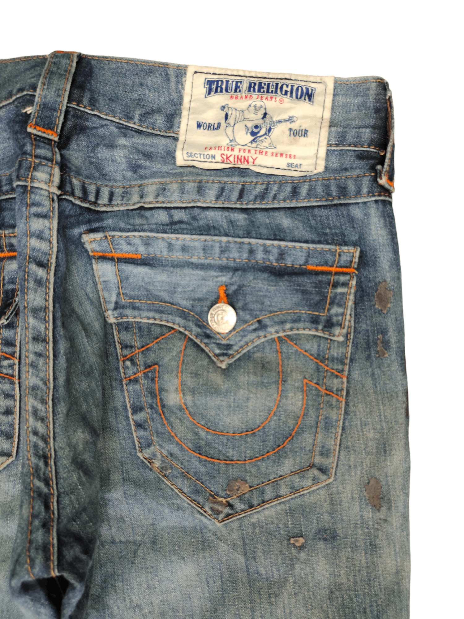 True Religion Vintage Y2k True Religion Skinny Distress Faded Denim Jeans Size US 32 / EU 48 - 3 Thumbnail