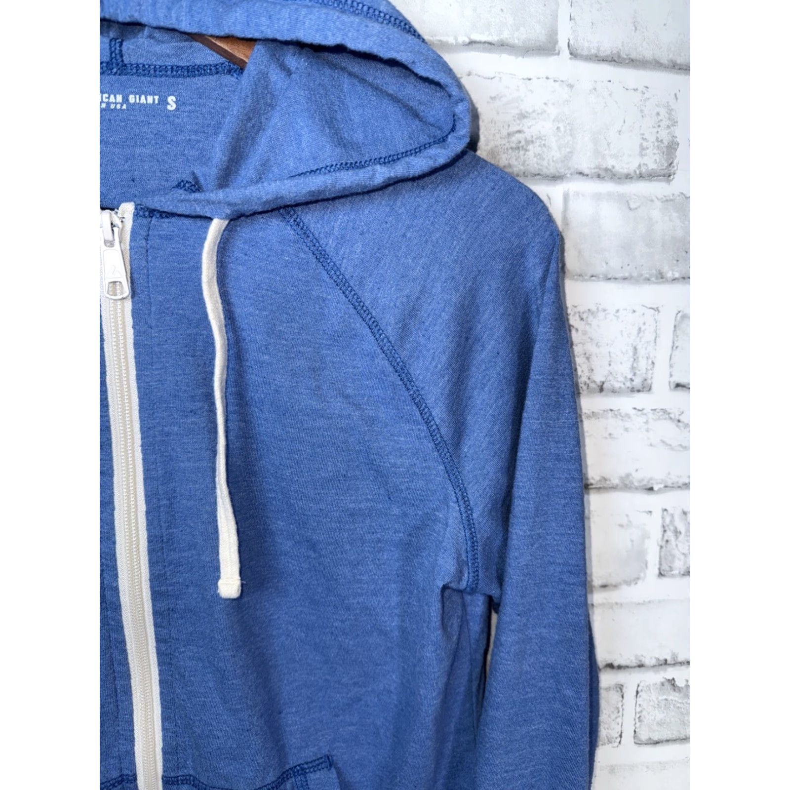 Vintage American Giant Womens S Blue Lightweight Full Zip Hoodie USA Made Size S / US 4 / IT 40 - 3 Thumbnail