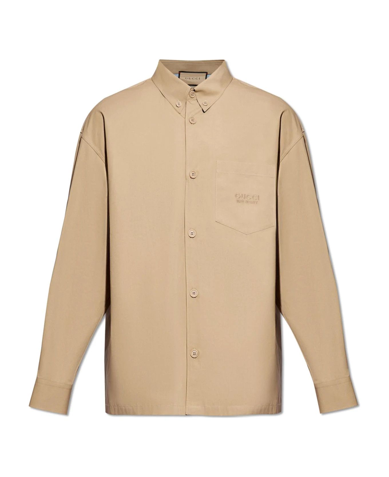Gucci o1loc1c0126 762164 Heavy Cotton Poplin Shirt in Beige Size US M / EU 48-50 / 2 - 1 Thumbnail