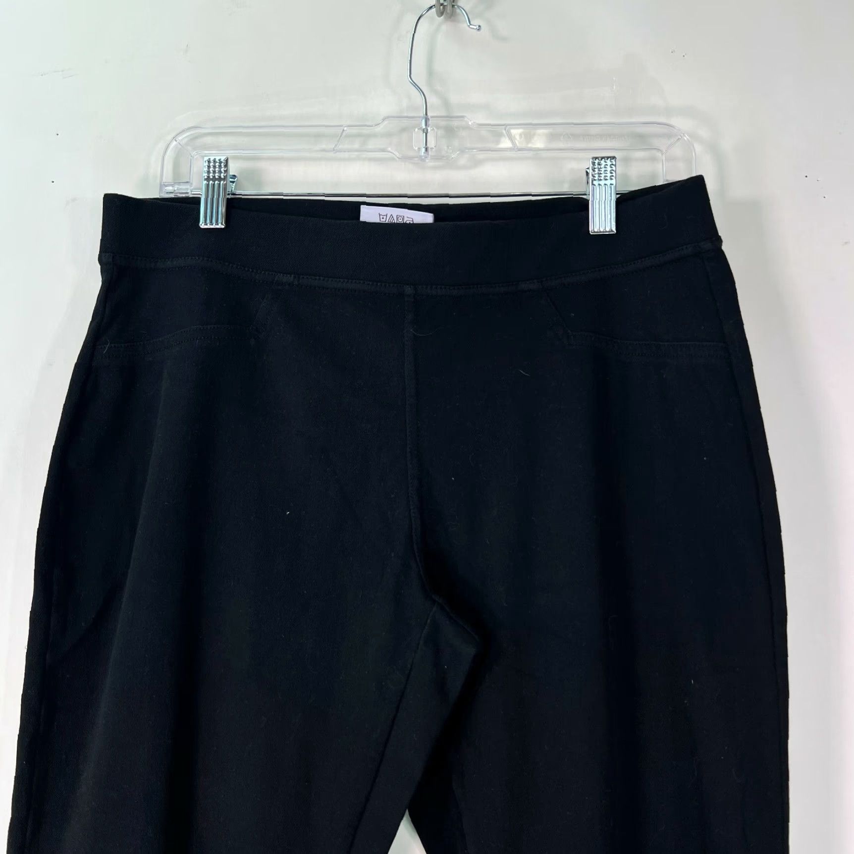 Vintage Womens Black Pants Flat Front Regular Fit Cotton Blend Pull On Size Large Size 36" / US 14 / IT 50 - 4 Thumbnail