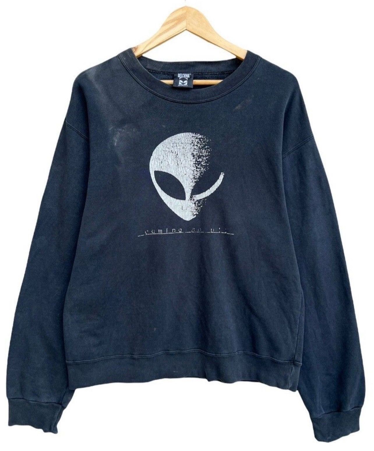 Vintage RARE Vintage 90s Beschwa Skate Distressed Sweatshirt Size US M / EU 48-50 / 2 - 1 Thumbnail