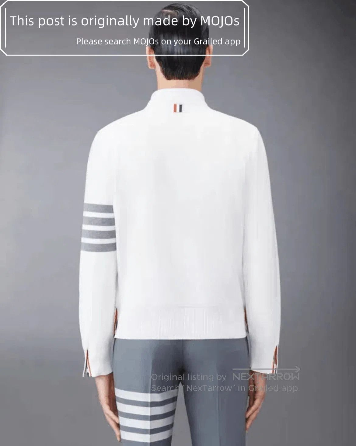 Thom Browne Sz 3 Thom Browne Gray Stripe White Knitwear. Size US L / EU 52-54 / 3 - 7 Thumbnail