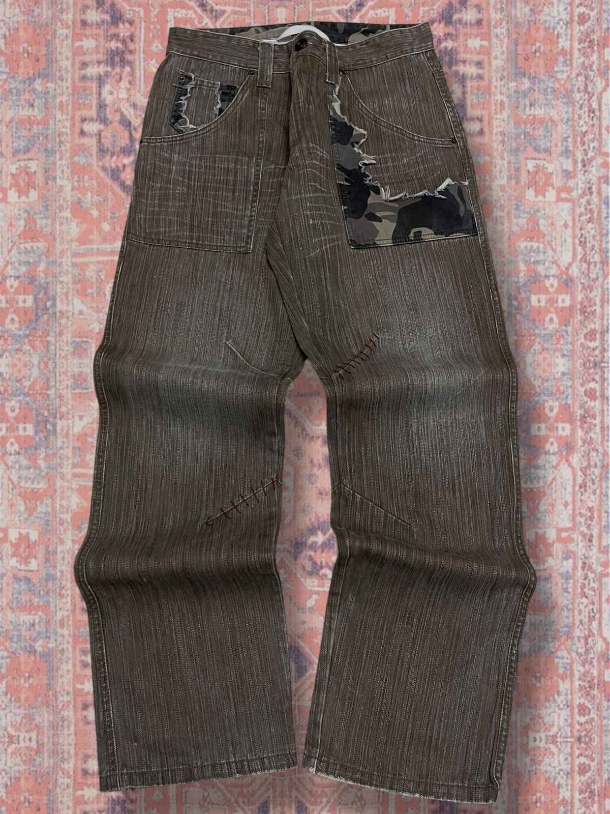 Beauty Beast Vintage Rare Japan Designer Gumu International Combat Denim Size US 30 / EU 46 - 1 Thumbnail