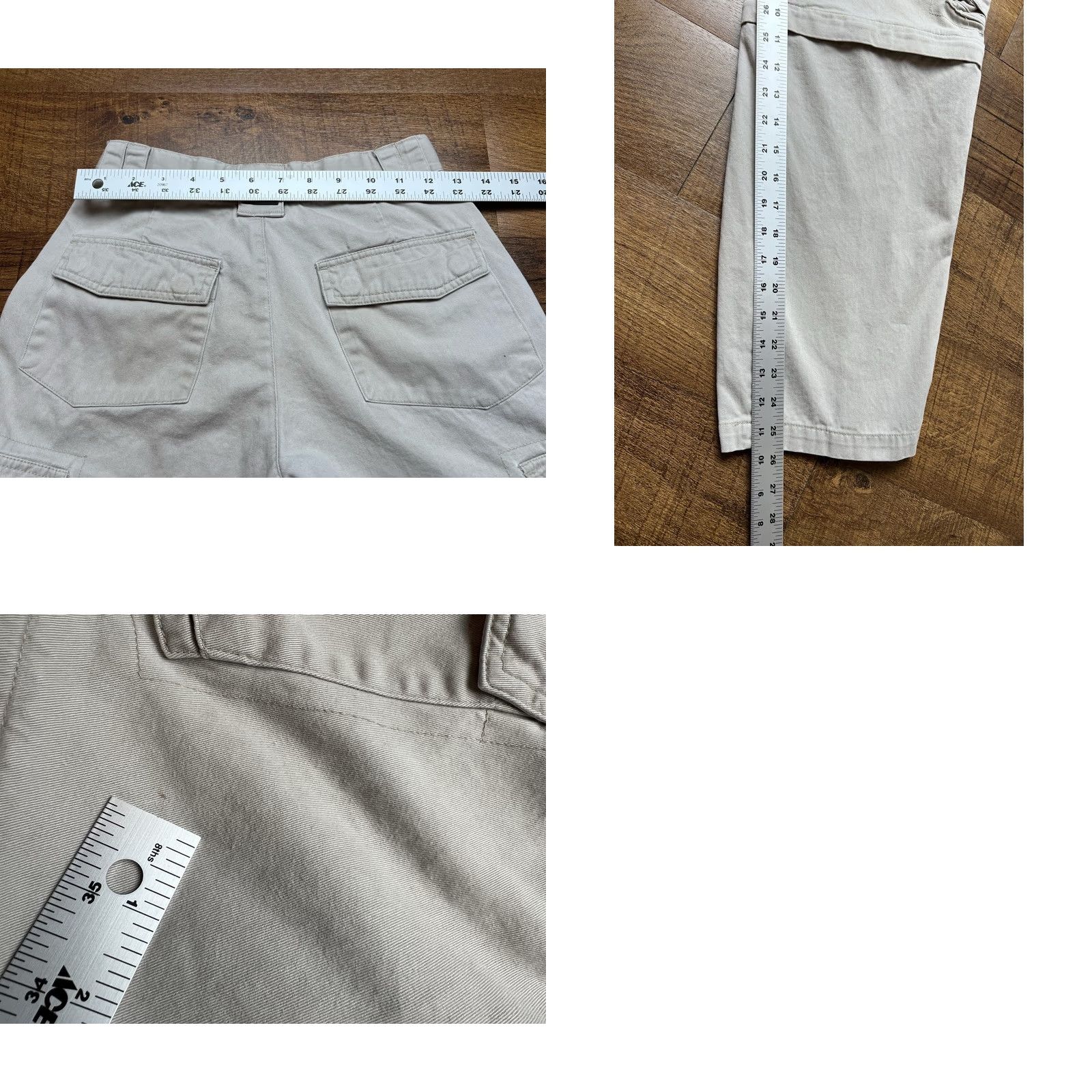 Lee VTG Lee Pipes Baggy Cargo Pants Mens Size 25X26 Beige Jnco Style 90s Wide Leg Pants Mens Baggy Cargo Jnco 90s Theme Pipes Vintage Lee Size US 26 / EU 42 - 8 Thumbnail