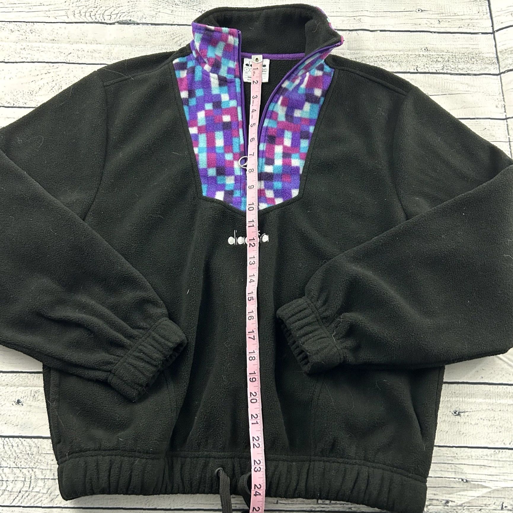 Diadora Diadora Jacket Women Small Black 1/4 Zip Fleece Shirt Size S / US 4 / IT 40 - 4 Thumbnail