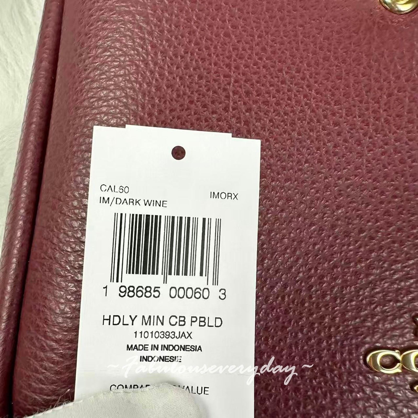 Coach Coach Hadley Mini xbody Leather CAL60 Gold/Dark Wine Merlot Size ONE SIZE - 5 Thumbnail