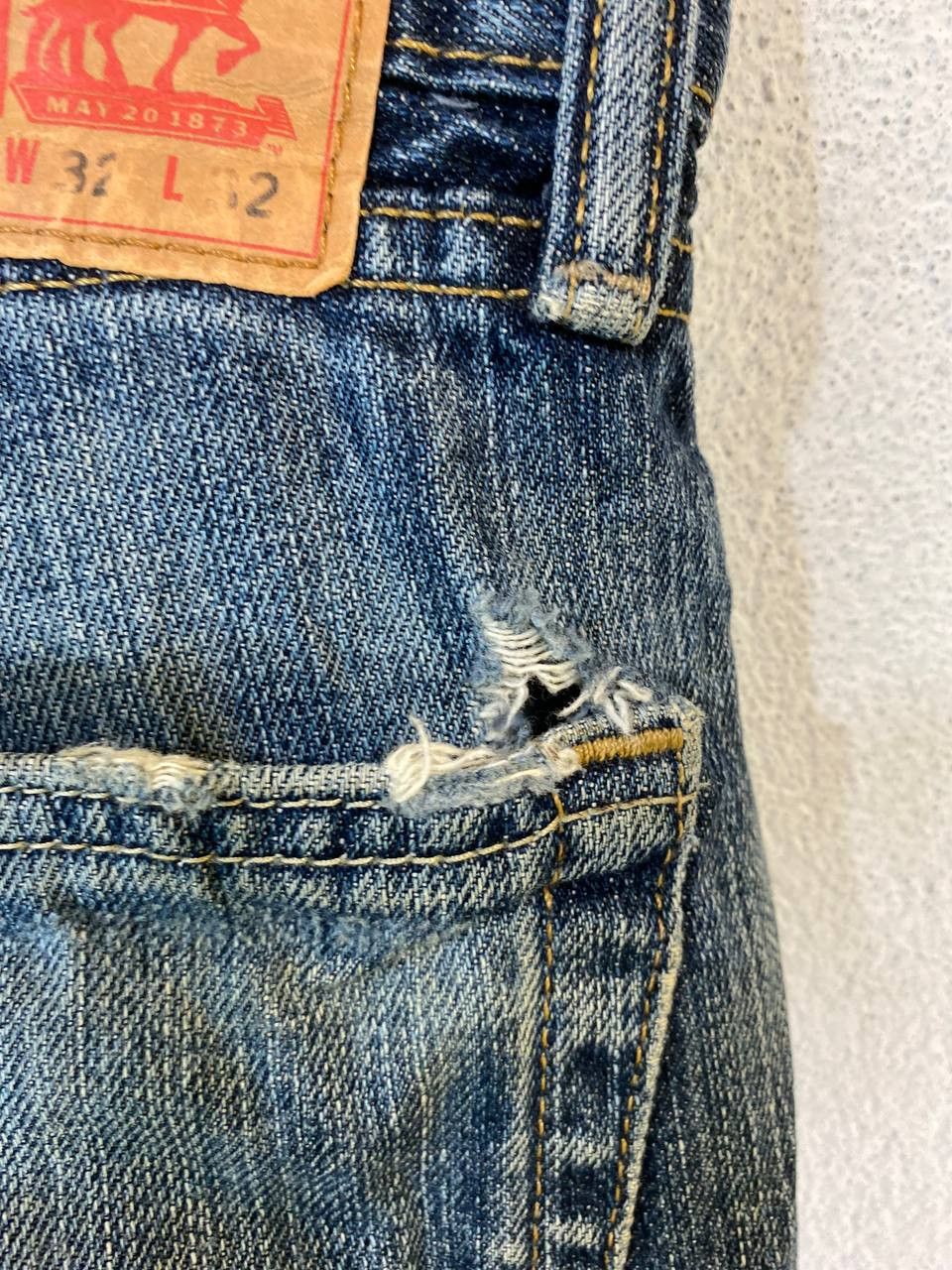 Levi's levis 505 distressed denim nice design Size US 34 / EU 50 - 4 Thumbnail