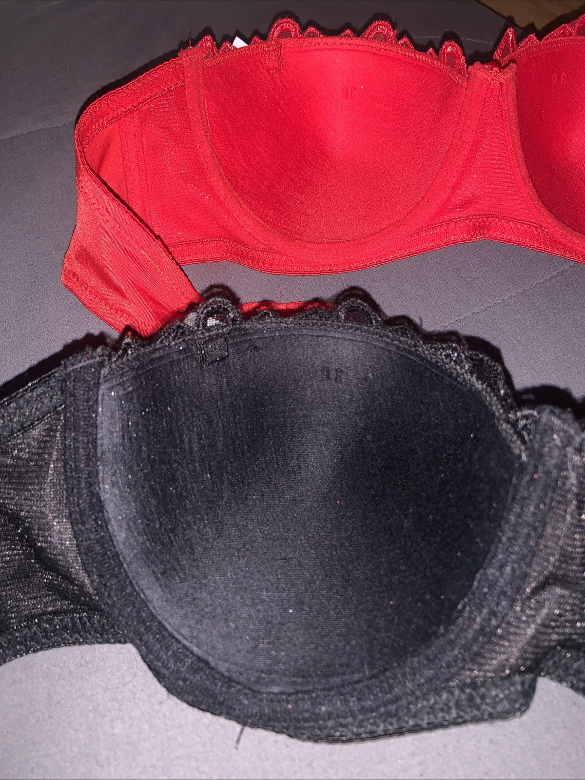 Other 2 New Women’s Bra - 36C - NO STRAPS - Black & Red Bundle Size ONE SIZE - 5 Thumbnail